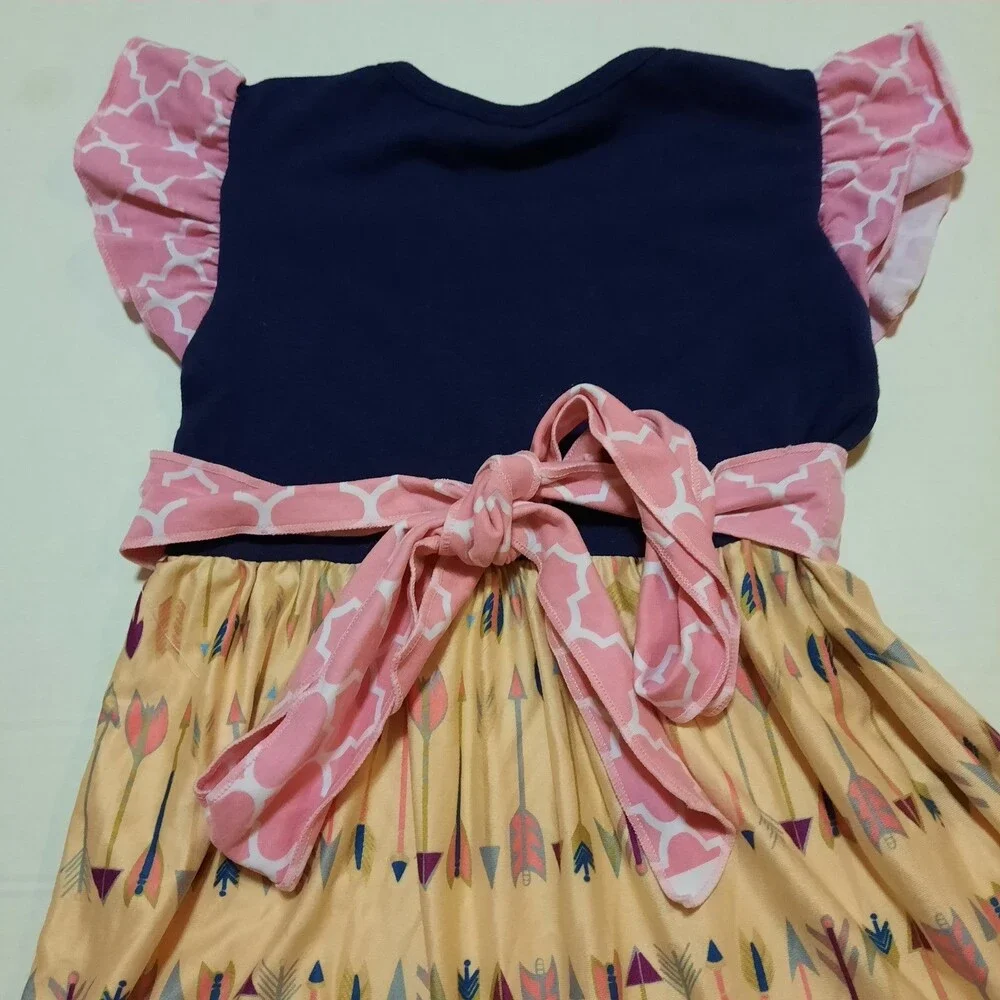 Boutique Girls Mixed Print Arrow Dress 4T